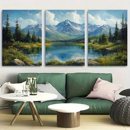 3pcs Mount Elbert Colorado Evergreen Perfect Wall Art Set Canvas Unframed - High Quality Print 100% Australian Made Wall Canvas