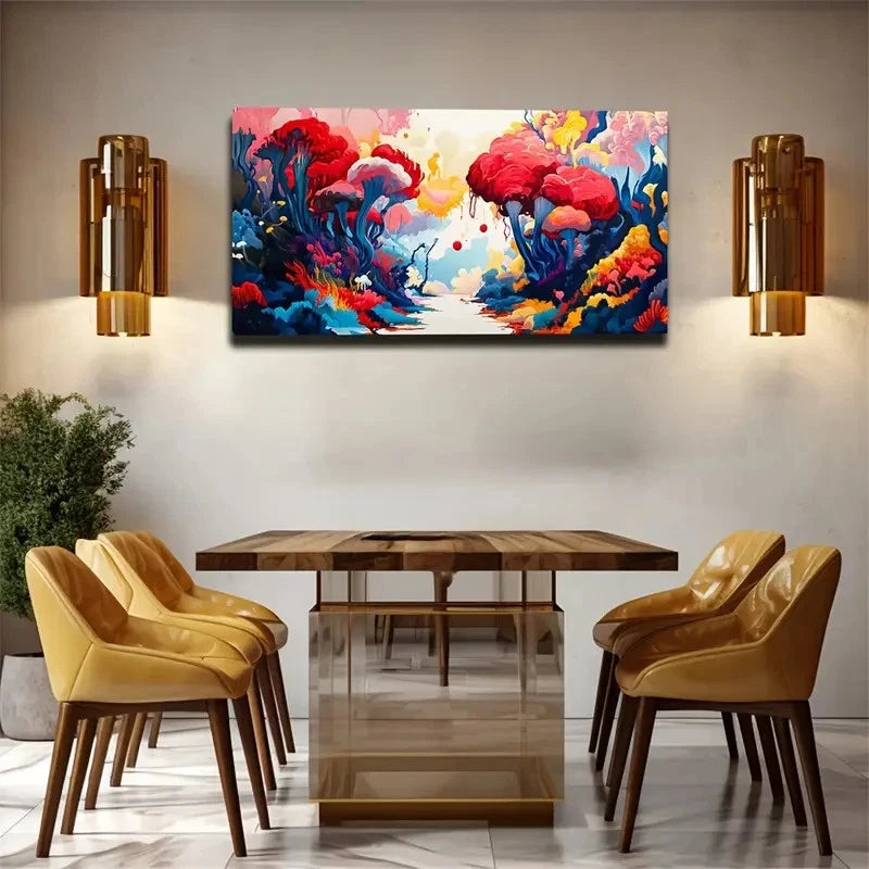 Blocks & Red Balls Abstract Wall Art Canvas Office Home Room Framed 120x60cm
