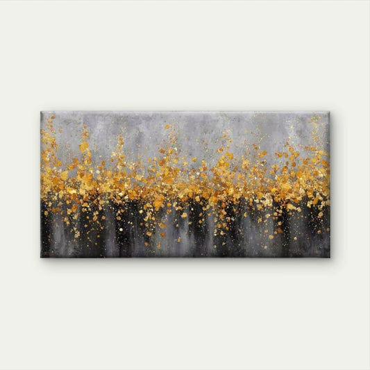 Golden Rainfall Flowers Wall Art Canvas Office Home Room Framed 120x60cm