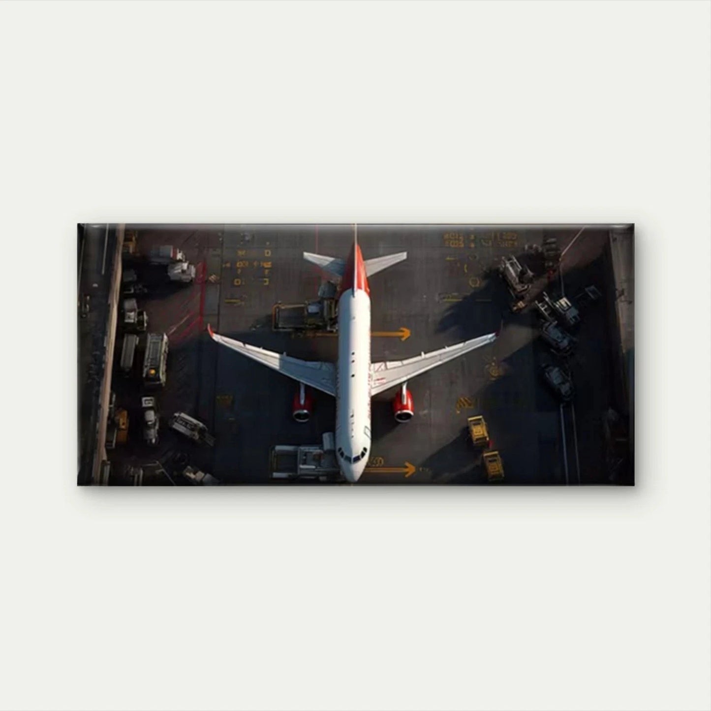 Aerial Photography Airport Wall Art Canvas Office Home Room Framed 120x60cm