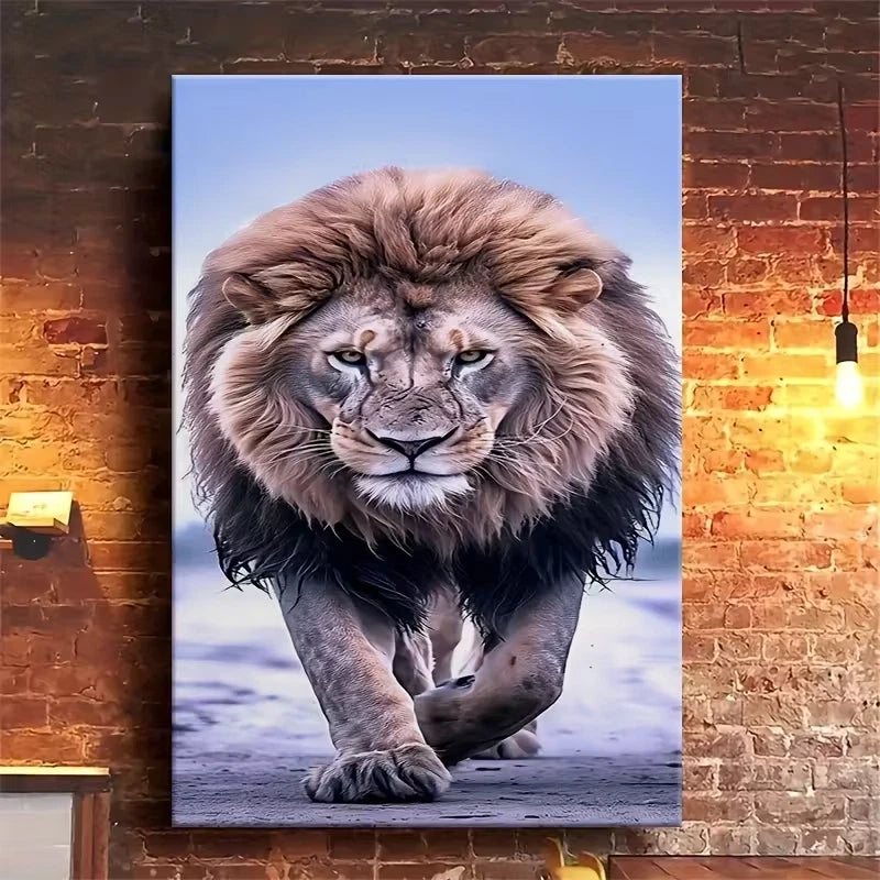 Beautiful Lion Majesty, oil painting  60x90cm Metal Print Ready to Hang