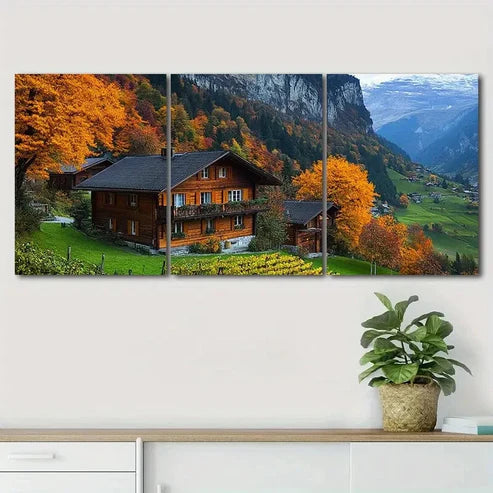 3pcs Vibrant Mountain & Forest Scenery Perfect Wall Art Set Canvas Unframed - High Quality Print 100% Australian Made Wall Canvas