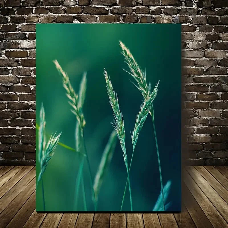 Beautiful Emerald Green Thatch Grass Meadow 40x60cm Metal Print Ready to Hang - Bella Home Decor