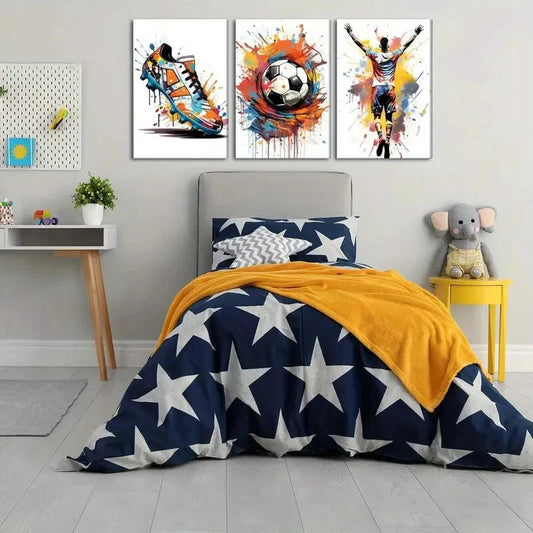 3pcs Color Sports Shoes Posters Metal Print Ready to Hang Art