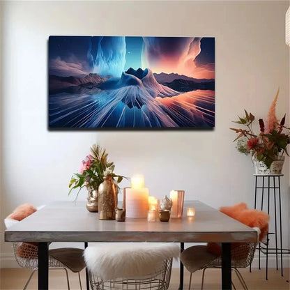 Abstract Mountain Bohemian Wall Art Canvas Office Home Room Framed 120x60cm