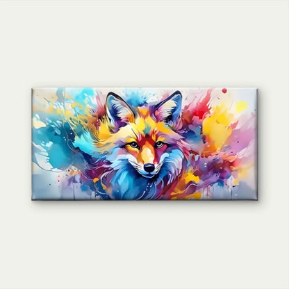 Colorful Foxes Abstract Wall Art Canvas Office Home Room Framed 120x60cm