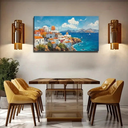 Beautiful House On The Island Wall Art Canvas Office Home Room Framed 120x60cm