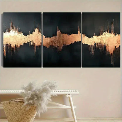3pcs Copper Crystal Artwork Wall Art Canvas Unframed - High Quality Print 100% Australian Made Wall Canvas - Bella Home Decor