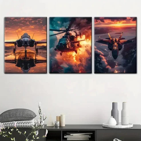 3pcs Colorful Retro Mexican Street Mural Wall Art Set Canvas Unframed - High Quality Print 100% Australian Made Wall Canvas - Bella Home Decor