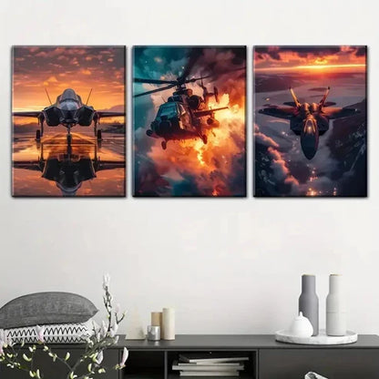 3pcs Colorful Retro Mexican Street Mural Wall Art Set Canvas Unframed - High Quality Print 100% Australian Made Wall Canvas - Bella Home Decor
