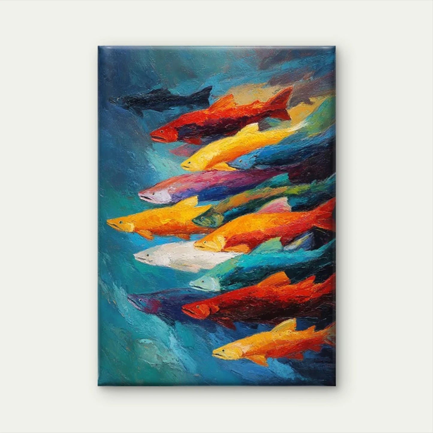 Vibrant School of Fish Metal Print Ready to Hang