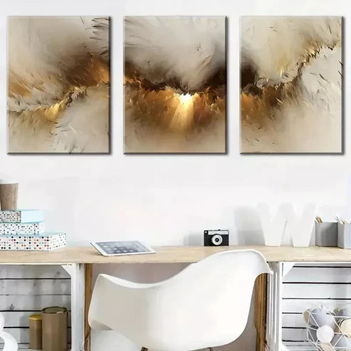 3pcs Simple Style Modern Art, Abstract Orange Wall Art Set Wall Art Canvas Unframed - High Quality Print 100% Australian Made Wall Canvas