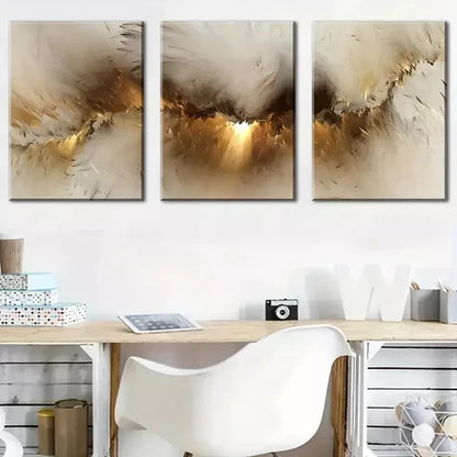 3pcs Simple Style Modern Art, Abstract Orange Wall Art Set Wall Art Canvas Unframed - High Quality Print 100% Australian Made Wall Canvas