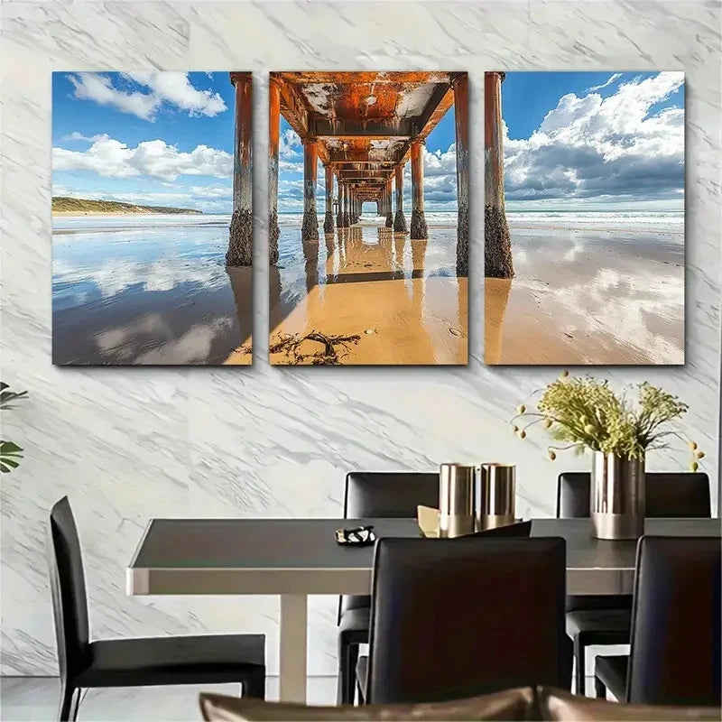 3pcs Australia Great Ocean Road Print Metal Print Ready to Hang Art - Bella Home Decor