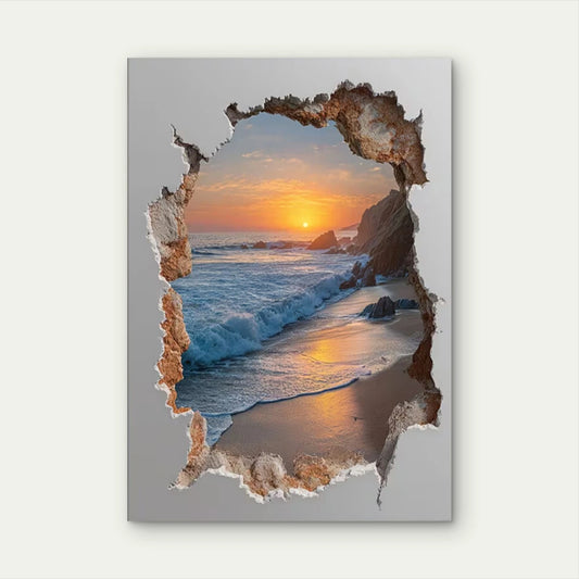 Coastal Sunset Beach 60x90cm Metal Print Ready to Hang