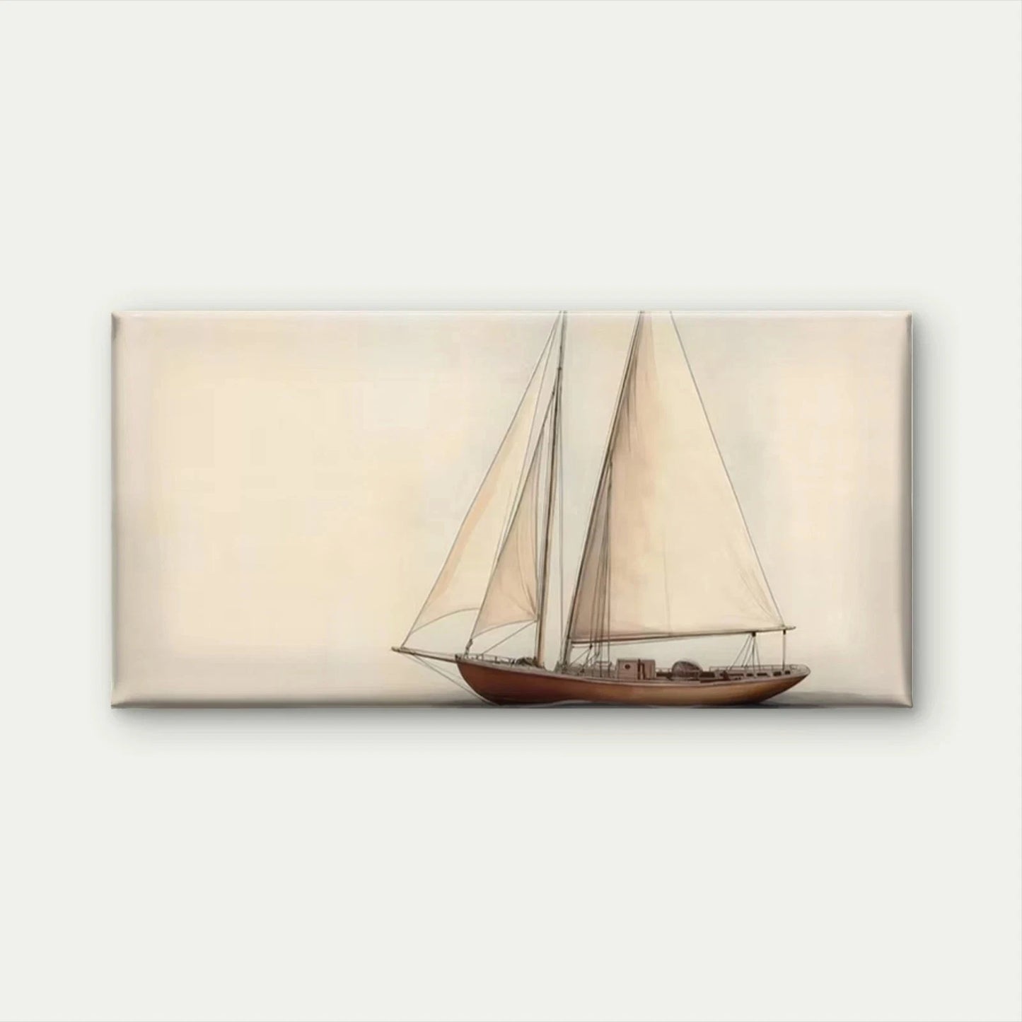 Vintage Sailboat Nautical Wall Art Canvas Office Home Room Framed 120x60cm