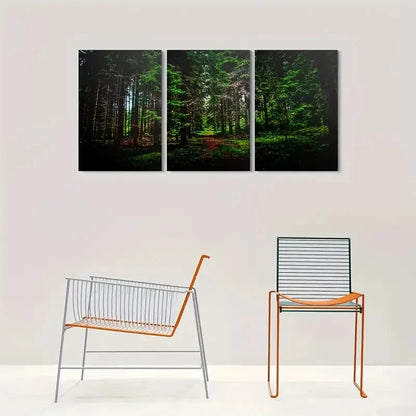 3pcs Forest Nature Pathway Painting Metal Print Ready to Hang Art - Bella Home Decor