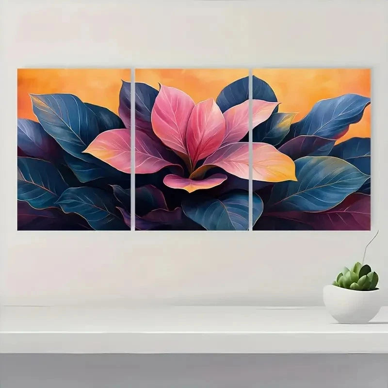 3pcs Plant Art Painting Art Calathea Plant U Wall Art Set Canvas Framed 40x60cm - High Quality Print 100% Australian Made Wall Canvas Ready to Hang - Bella Home Decor