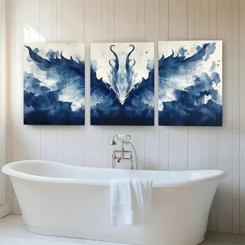 3pcs Fierce Dragon Fantasy Abstract Perfect Wall Art Canvas Unframed – High Quality Print 100% Australian Made Wall Canvas