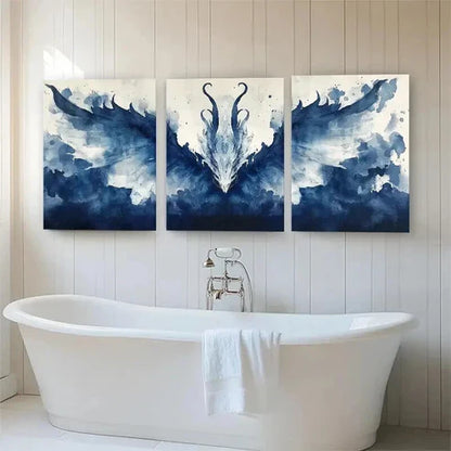 3pcs Fierce Dragon Fantasy Abstract Perfect Wall Art Canvas Unframed – High Quality Print 100% Australian Made Wall Canvas