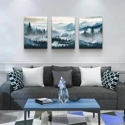 3pcs Misty Mountain Forest Wall Wall Art Canvas Unframed - High Quality Print 100% Australian Made Wall Canvas