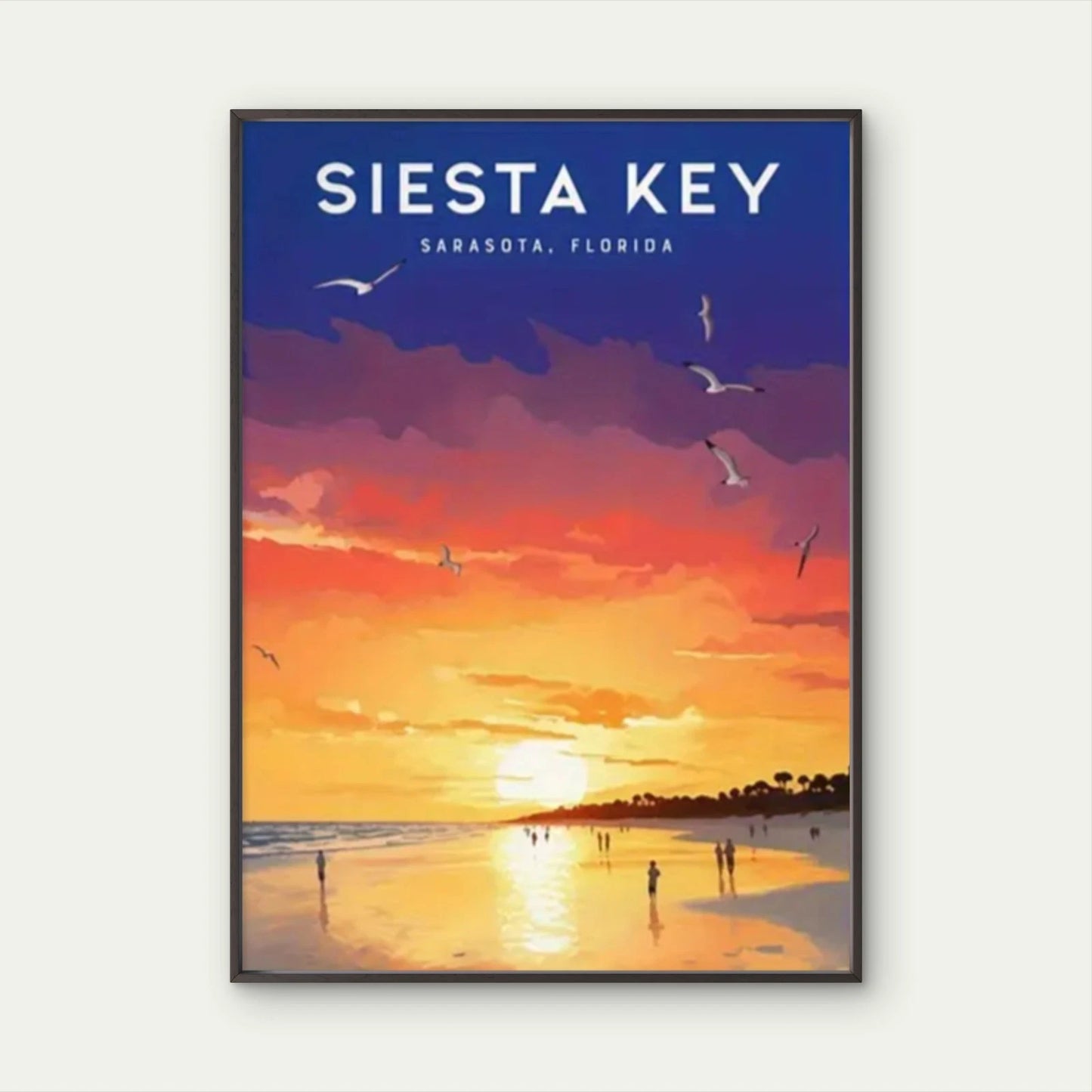 Siesta Key Sunset Beach Sunrise Florida Ocean Travel Poster Print Wall Art
