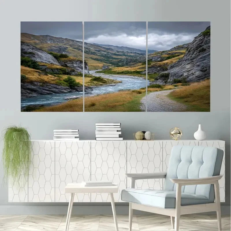 3pcs Haste Canyon Trail painting  Wall Art Set Canvas Framed 60x90cm - High Quality Print 100% Australian Made Wall Canvas Ready to Hang