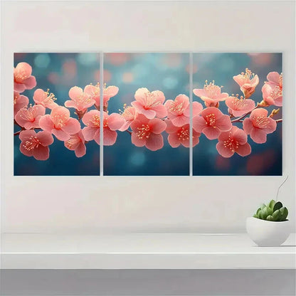 3pcs Lagerstroemia Flower Painting Print Metal Print Ready to Hang Art - Bella Home Decor