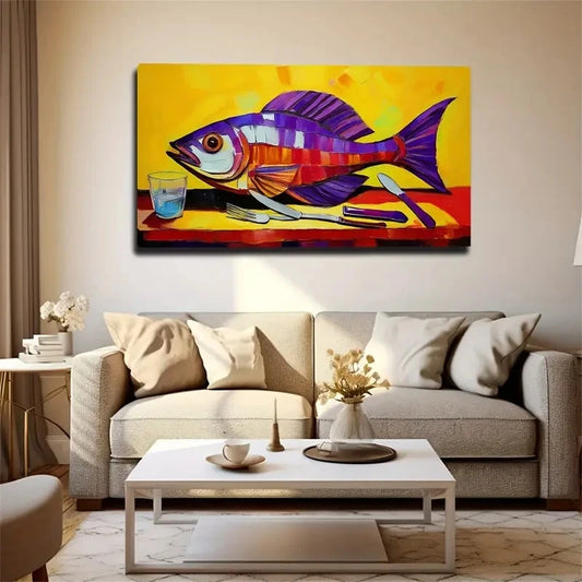 The Dining Table Wall Art Canvas Office Home Room Framed 120x60cm