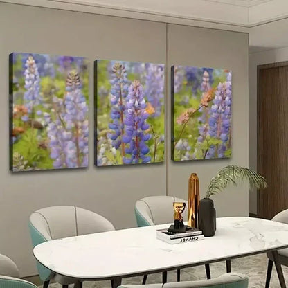 3pcs Purple Flower Plants Nature Wall Art Canvas Unframed - High Quality Print 100% Australian Made Wall Canvas