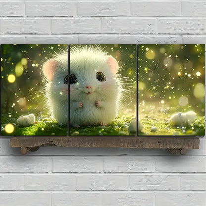 3pcs Beautiful Hamster Painting Metal Print Ready to Hang Art - Bella Home Decor