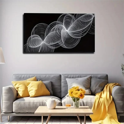 Abstract Entwined Lines Perfect Wall Art Canvas Office Home Room Framed 120x60cm