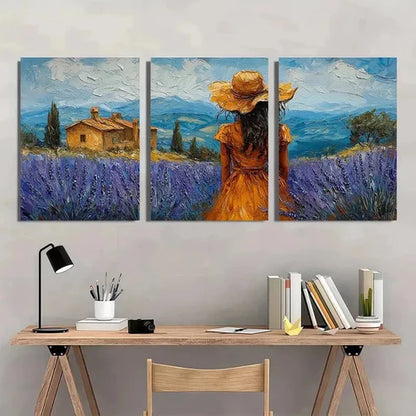 3pcs Tuscany Little Girl Artwork Small Wall Art Canvas Unframed - High Quality Print 100% Australian Made Wall Canvas