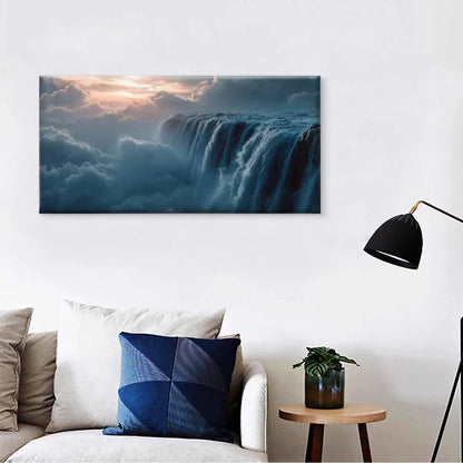 Enchanting Stunning Waterfall Wall Art Canvas Office Home Room Framed 120x60cm