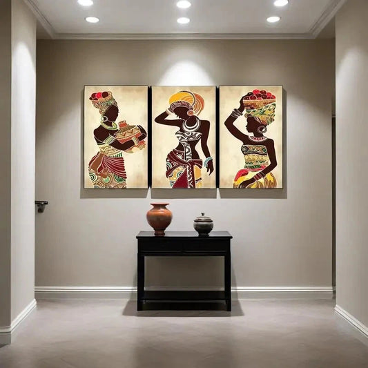3pcs Intricate Beadwork & Jewelry Metal Print Ready to Hang Art