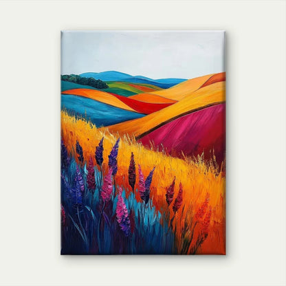 Vibrant Fields Sky Contemporary Landscape Metal Print Ready to Hang