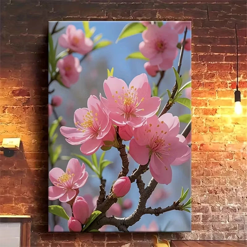 Pink Blossom Oil Painting 60x90cm Home Decor Wall Print Art