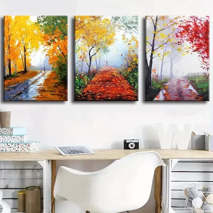 3pcs Forest Scenery, Dream Minimalist painting Wall Art Canvas Unframed - High Quality Print 100% Australian Made Wall Canvas