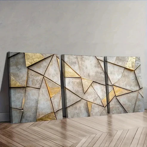 3pcs Modern Geometric Pattern Wall Art Set Canvas Unframed - High Quality Print 100% Australian Made Wall Canvas