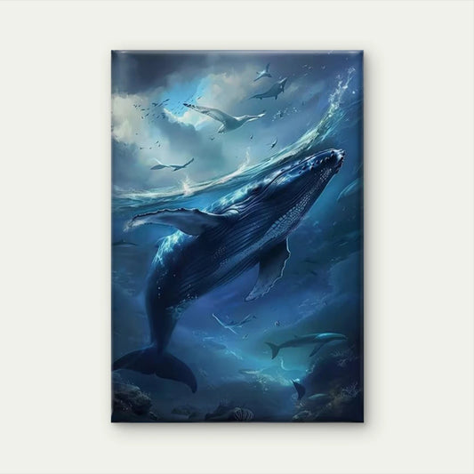 Majestic Whale & Whale's Realm Oceanic 60x90cm Metal Print Ready to Hang