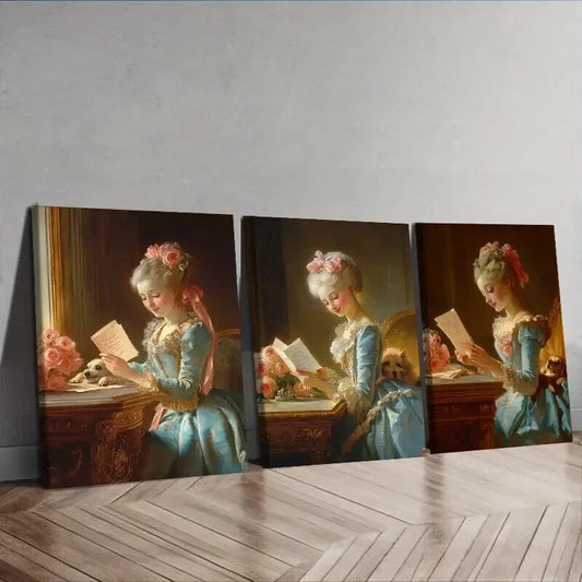 3pcs Afternoon time girl Wall Art Set Canvas Framed 50x70cm - High Quality Print 100% Australian Made Wall Canvas Ready to Hang