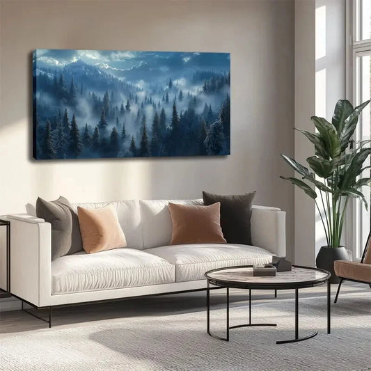 Modern Minimalist Winter Wall Art canvas office home room framed 120x60cm