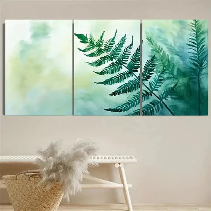 3pcs Fern Floral Art Wall Art Set Canvas Unframed - High Quality Print 100% Australian Made Wall Canvas - Bella Home Decor