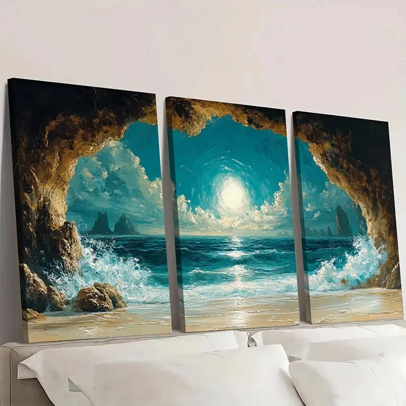 3pcs Coastline Canvas Print Ocean  OC  Wall Art Set Canvas Framed 60x90cm - High Quality Print 100% Australian Made Wall Canvas Ready to Hang - Bella Home Decor