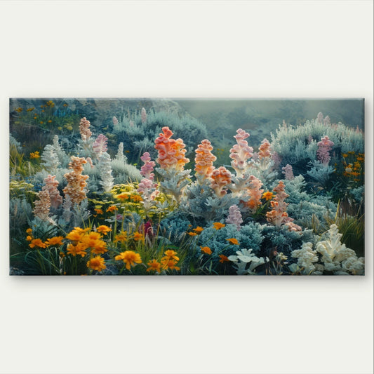 Coral-Like Wildflowers and Plants Wall Art Canvas Office Home Framed 120x60cm