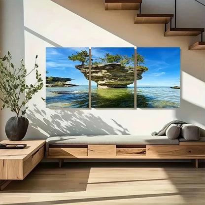 3pcs Lake Huron, Port Austin Michigan Metal Print Ready to Hang Art