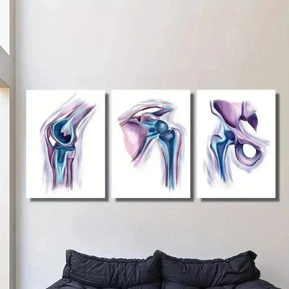 3pcs intricate Blue & Purple Figures  Wall Art Set Canvas Framed 60x90cm - High Quality Print 100% Australian Made Wall Canvas Ready to Hang