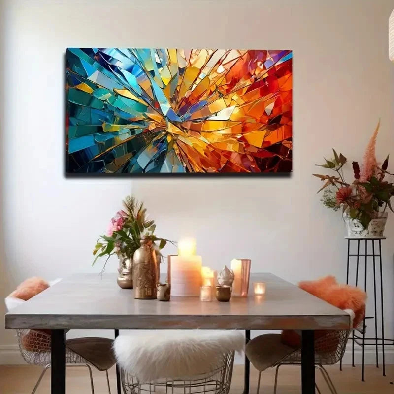 Bursting Through Design Wall Art Canvas Office Home Room Framed 120x60cm