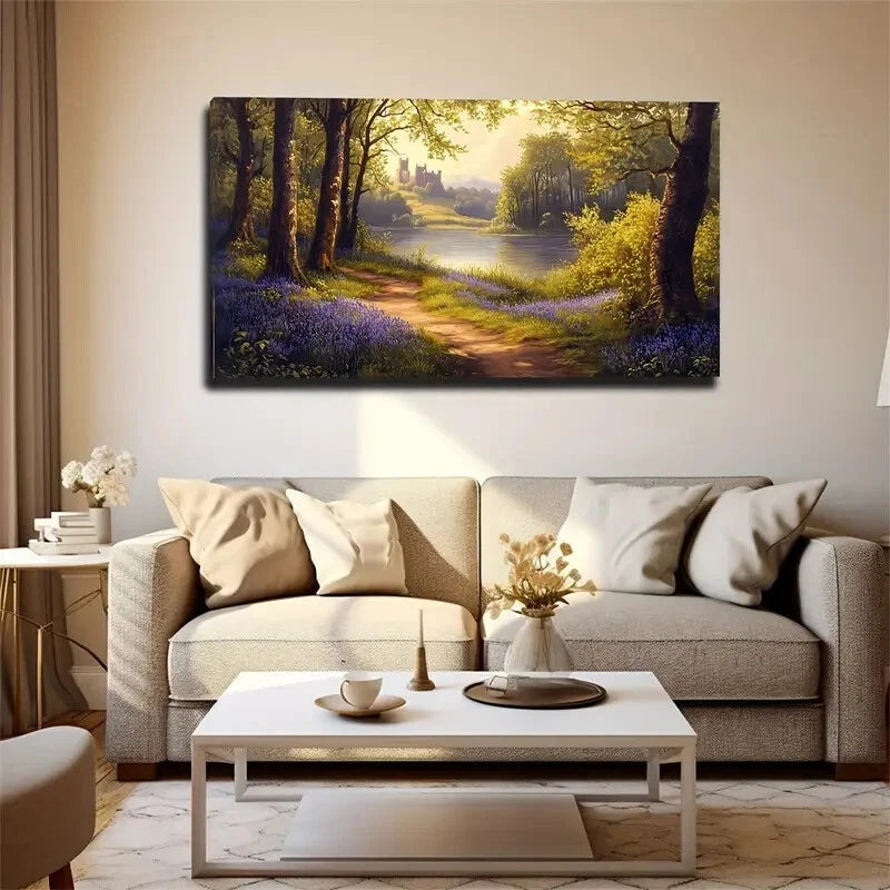 On The Opposite Side The Lake Wall Art Canvas Office Home Room Framed 120x60cm - Bella Home Decor