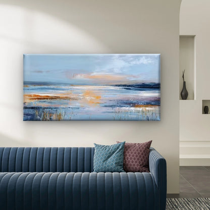 Colorful Textured Abstract Landscape Wall Art Canvas Office Home Room Framed 120x60cm - Bella Home Decor